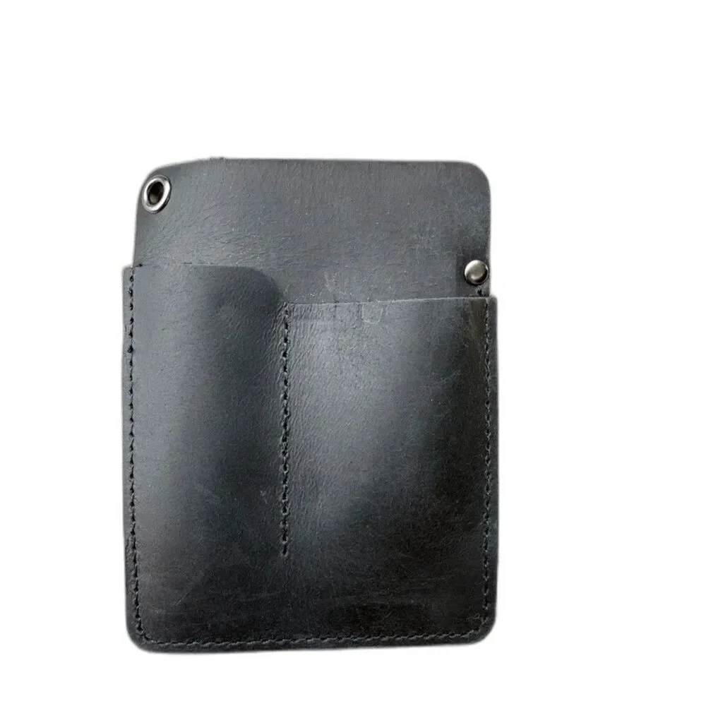 Slim Black Leather Card Wallet